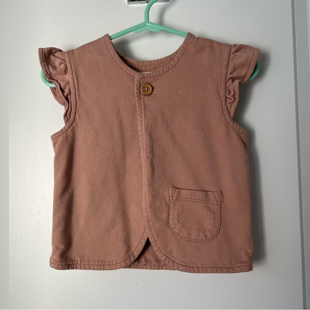 Pehr Dark Pink ruffled vest size 18-24 months